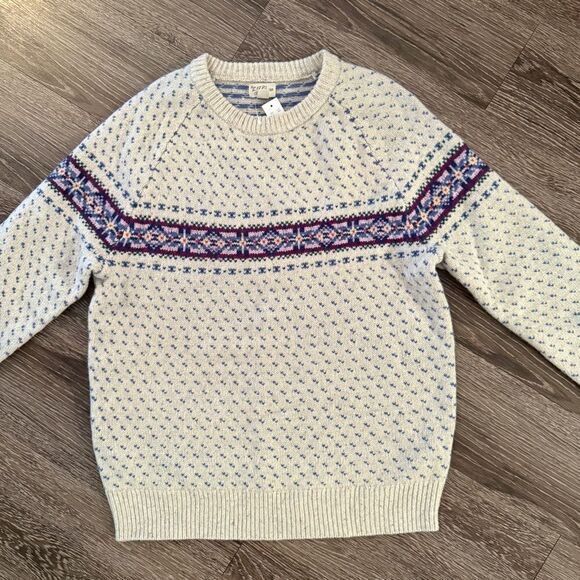 J. Crew Lambswool Fair Isle sweater with bird's eye New - Picture 9 of 9